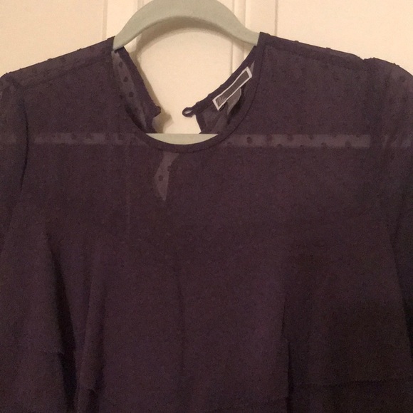 Chelsea28 ruffled polka dot purple top size small - Picture 6 of 12